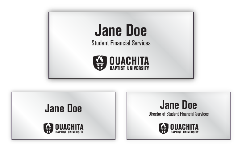 Example Ouachita Name Badges