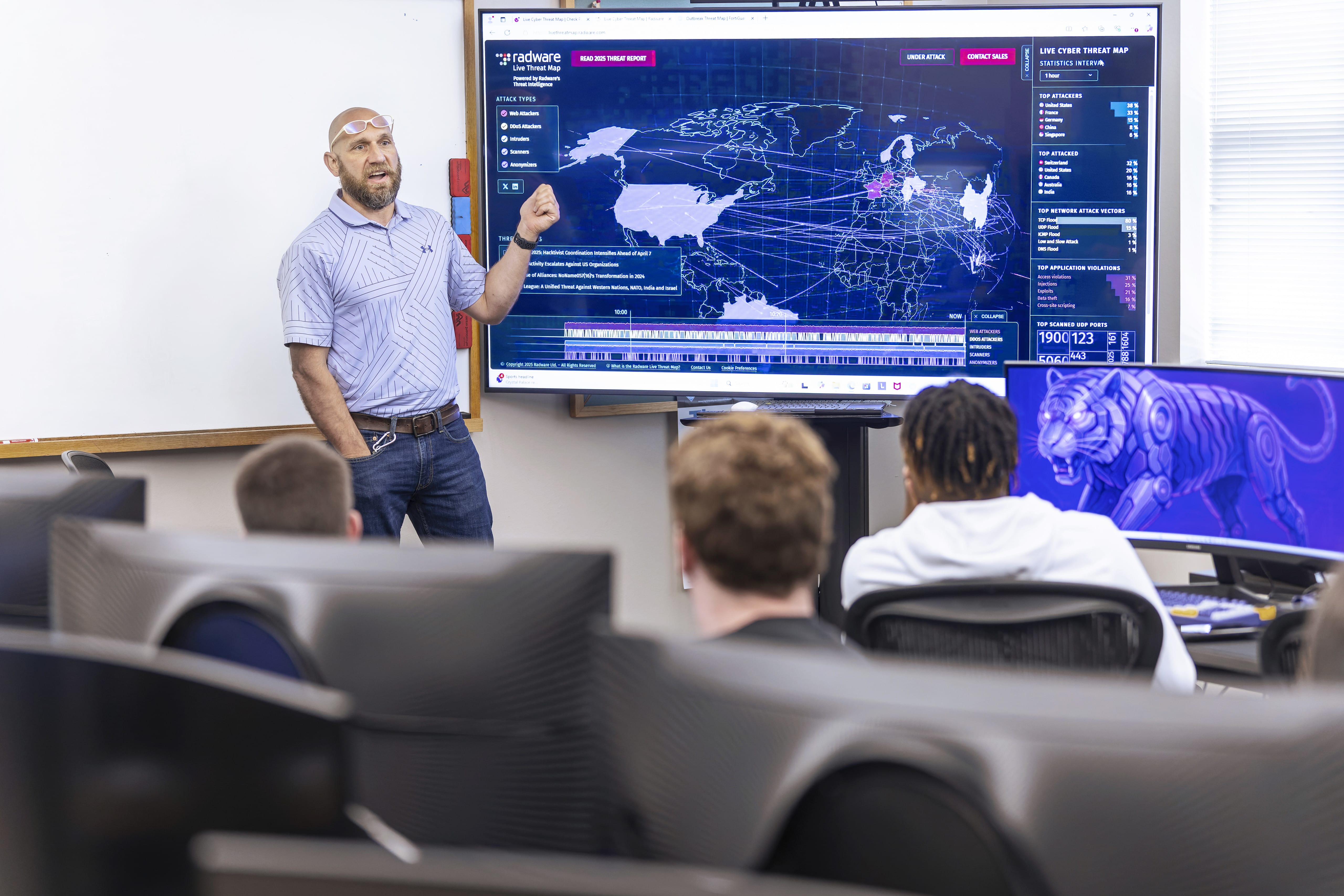 Anderson teaching students